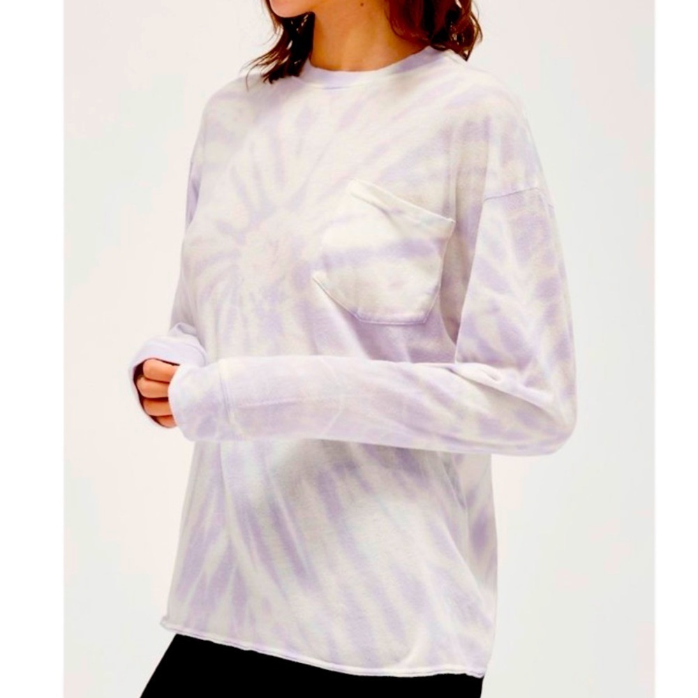 LACAUSA Long Sleeve Crewneck in Lavender Swirl - Picture 2 of 9